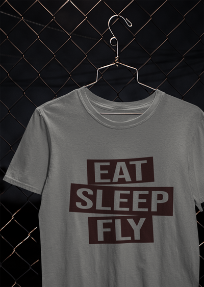Eat Sleep Fly Pilot Mens Half Sleeves T-shirt- FunkyTeesClub