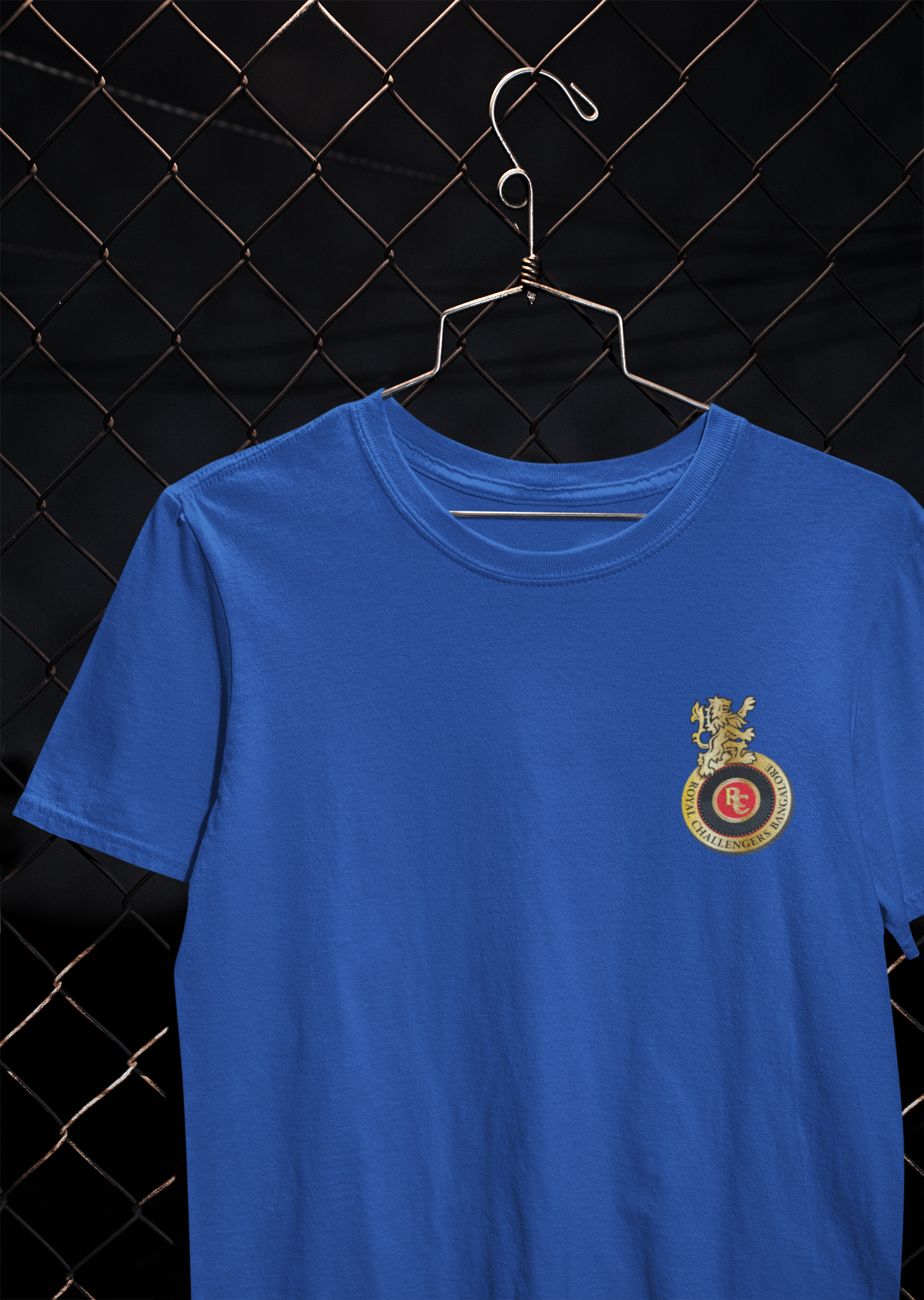 Rcb Logo Side Pocket Mens Half Sleeves T-shirt- FunkyTeesClub