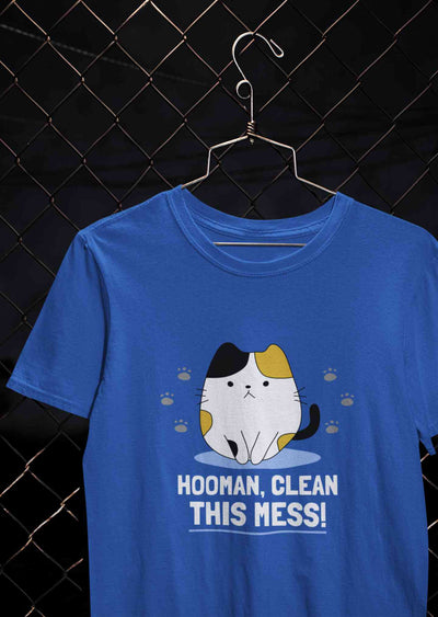 Human Clean This Mess Funny Women Half Sleeves T-shirt- FunkyTeesClub