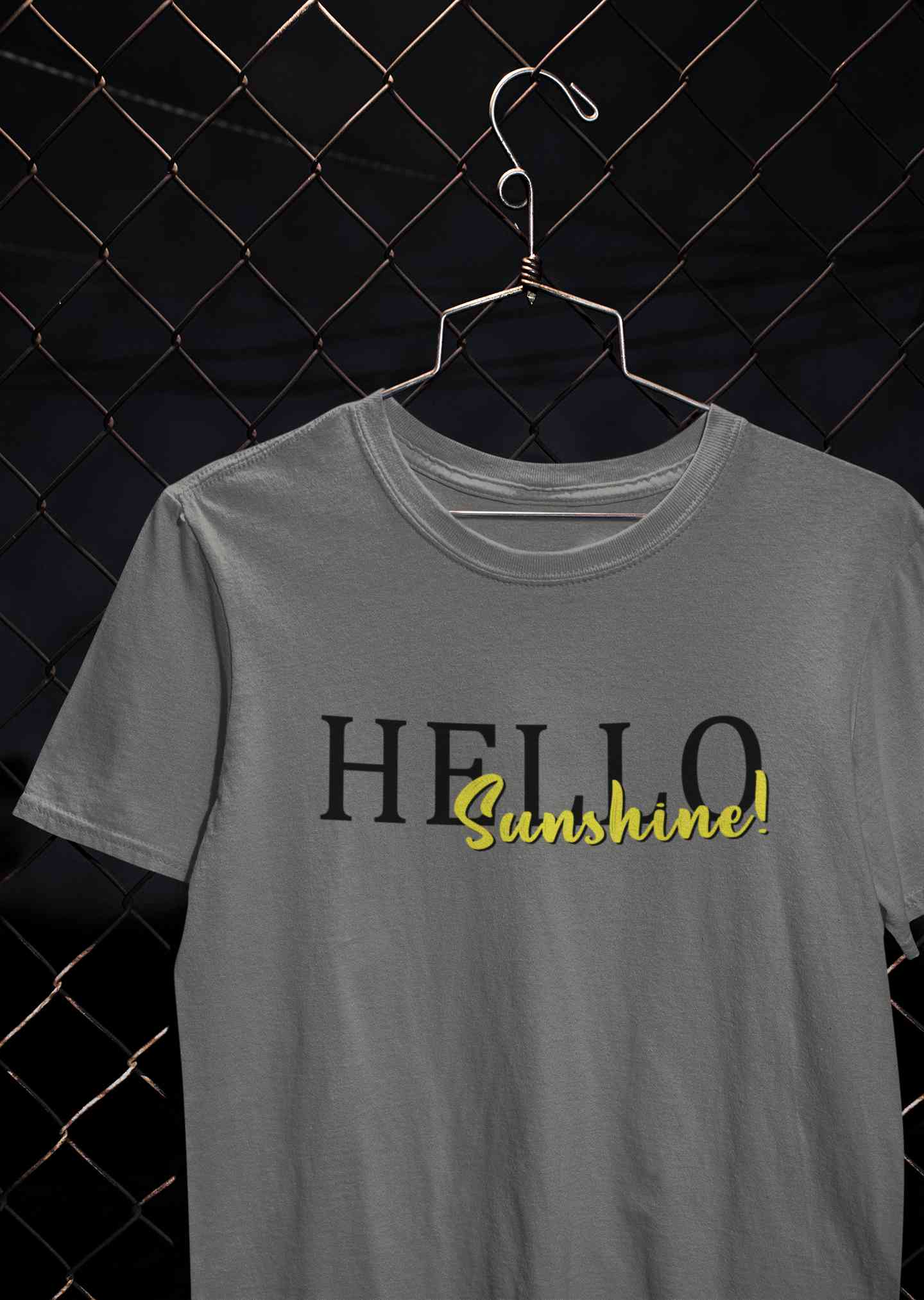Hello Sunshine Typography Mens Half Sleeves T-shirt- FunkyTeesClub