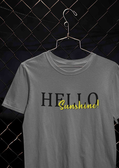 Hello Sunshine Typography Mens Half Sleeves T-shirt- FunkyTeesClub