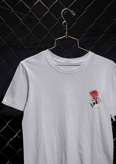 Skull Rose Women Half Sleeves T-shirt- FunkyTeesClub