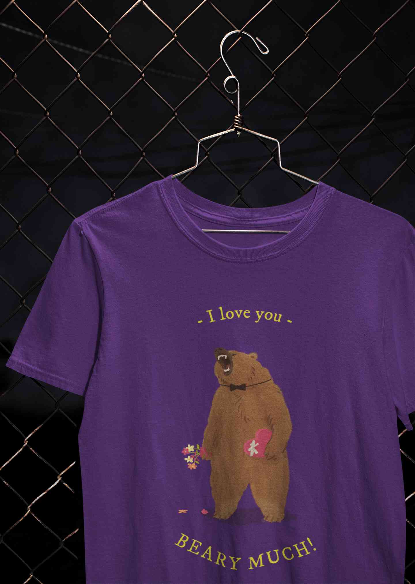 I Love You Beary Much Women Half Sleeves T-shirt- FunkyTeesClub