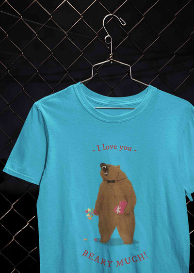 I Love You Beary Much Mens Half Sleeves T-shirt- FunkyTeesClub