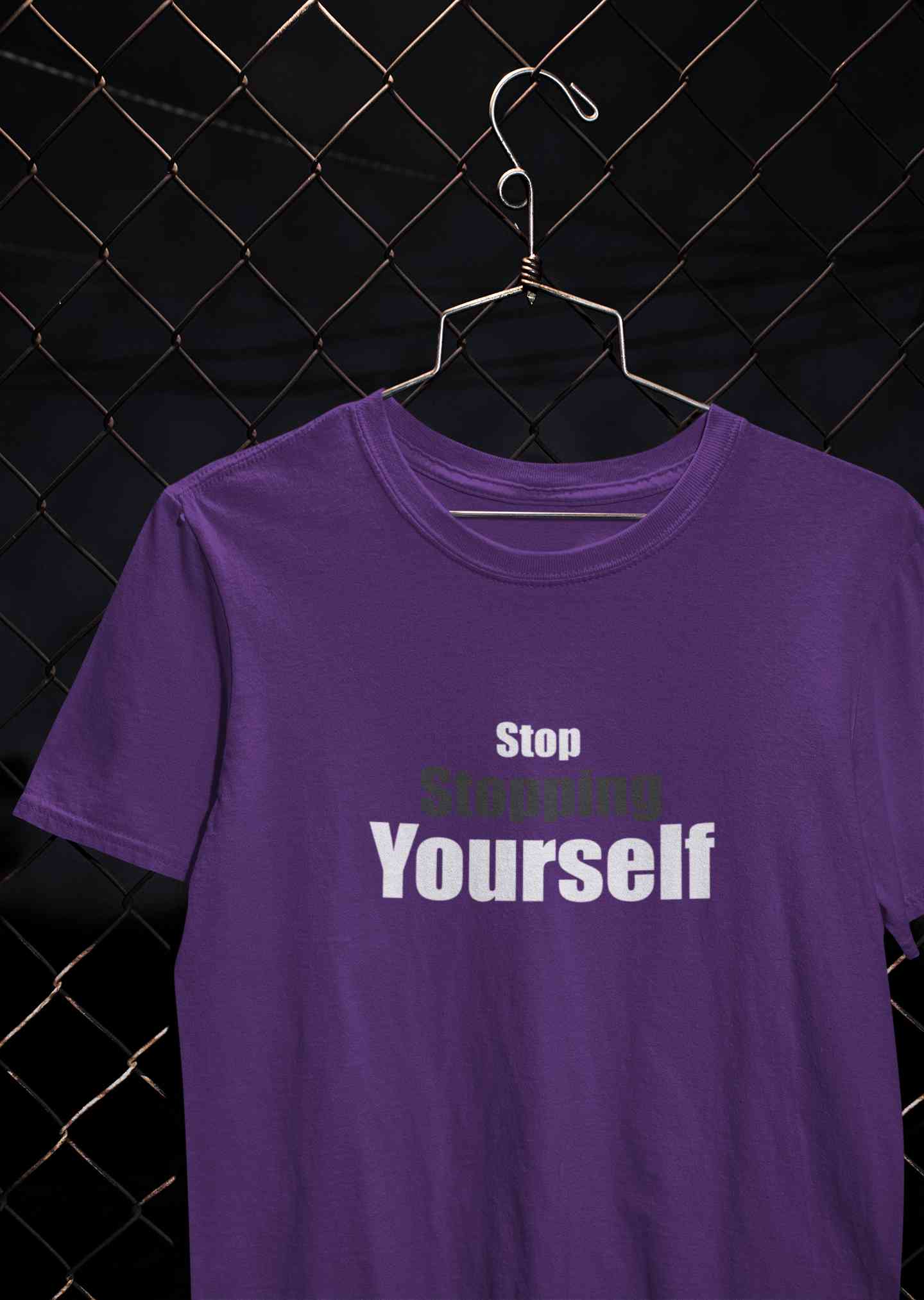 Stop Stopping Yourself Minimals Mens Half Sleeves T-shirt- FunkyTeesClub