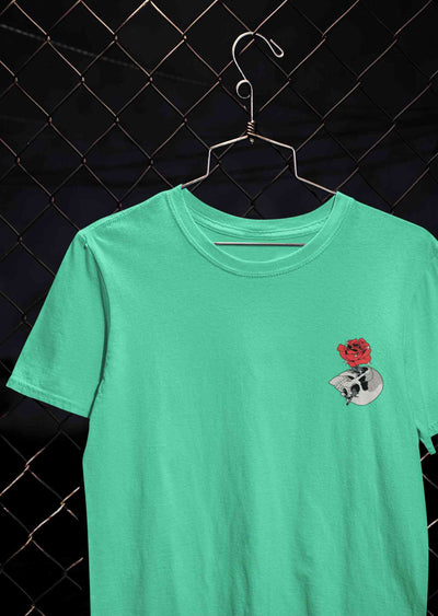 Skull Rose Mens Half Sleeves T-shirt- FunkyTeesClub