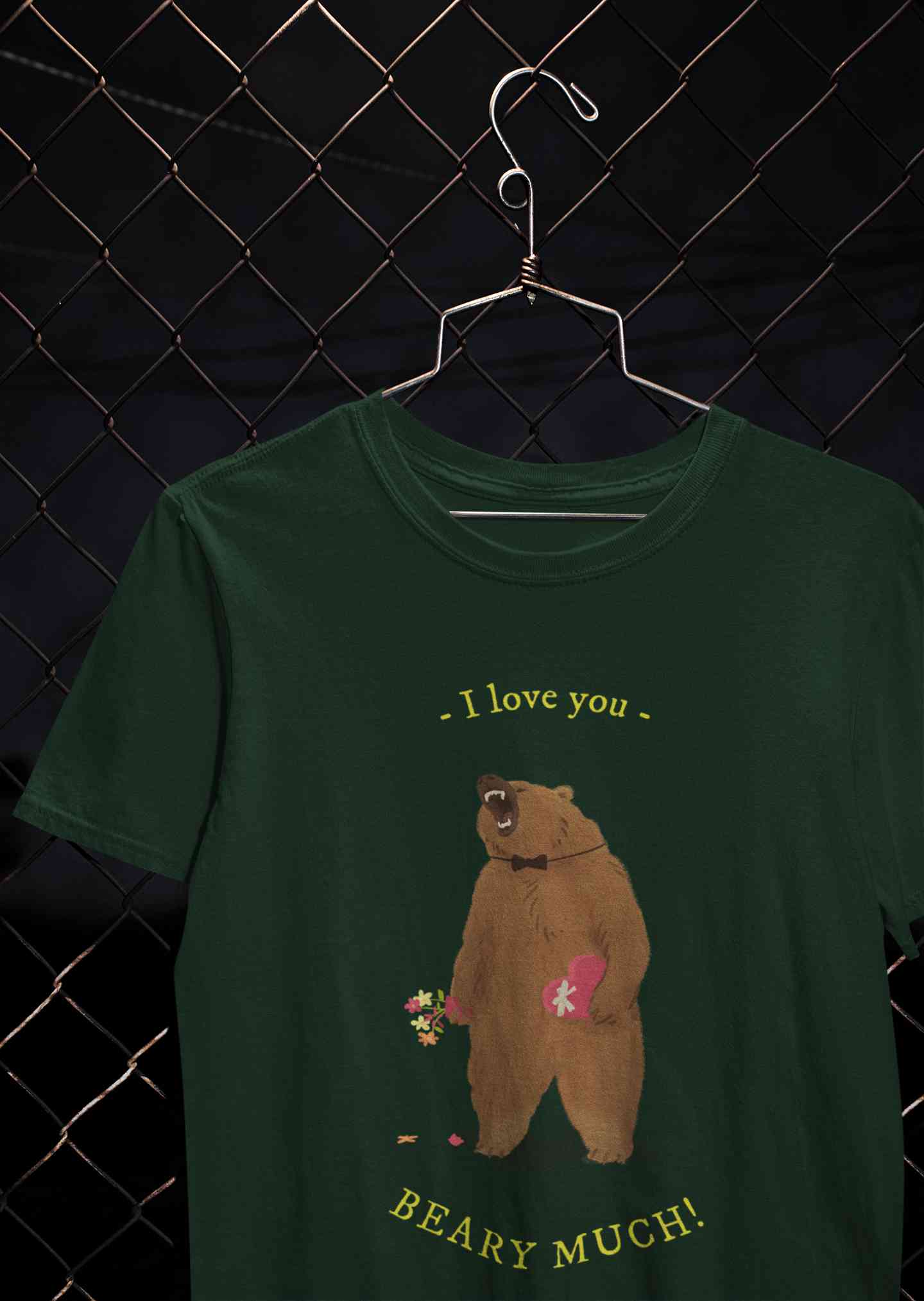 I Love You Beary Much Mens Half Sleeves T-shirt- FunkyTeesClub