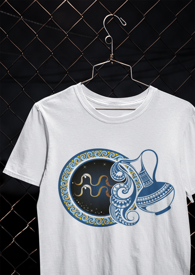 Aquarius Zodiac Sign Women Half Sleeves T-shirt- FunkyTeesClub