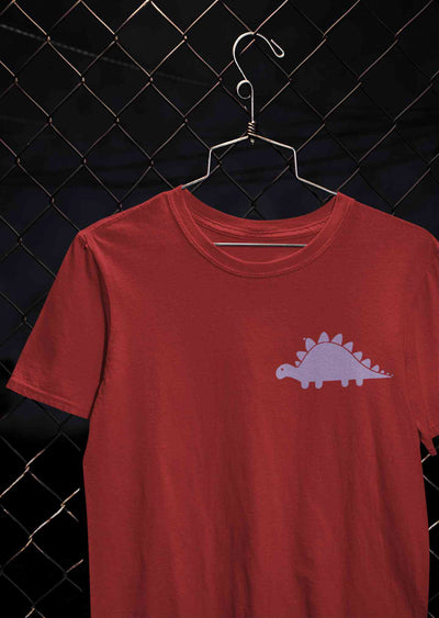 Stegosaurus Pocket Women Half Sleeves T-shirt- FunkyTeesClub