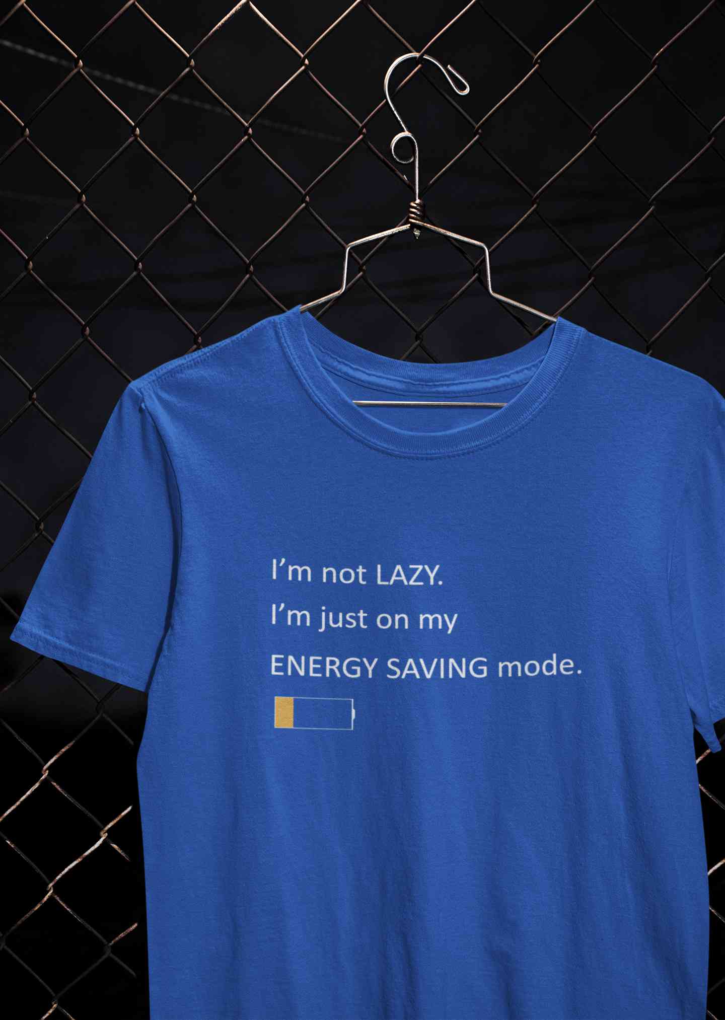 I Am Not Lazy I Am Just On Energy Saving Mode Minimals Mens Half Sleeves T-shirt- FunkyTeesClub