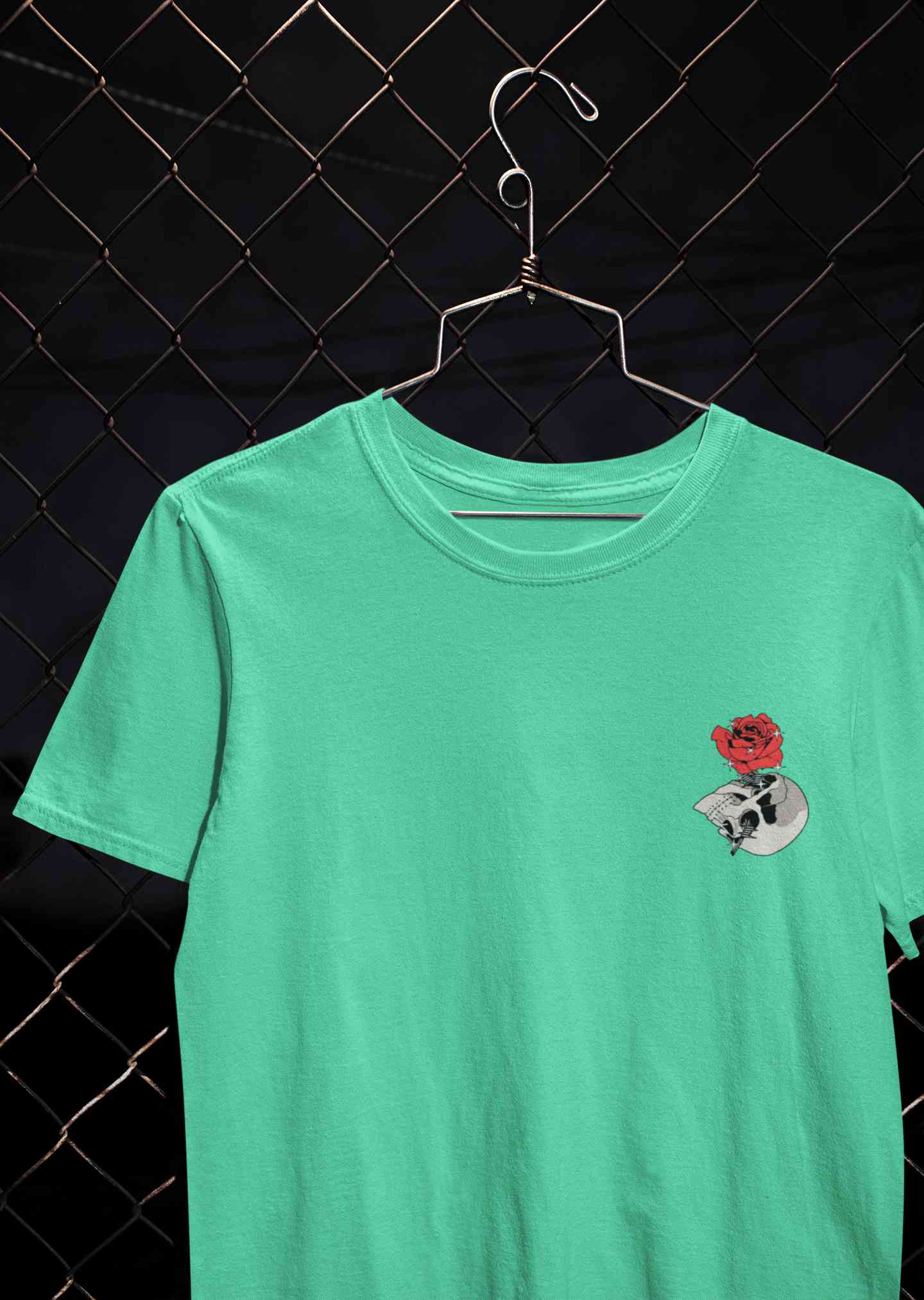Skull Rose Women Half Sleeves T-shirt- FunkyTeesClub