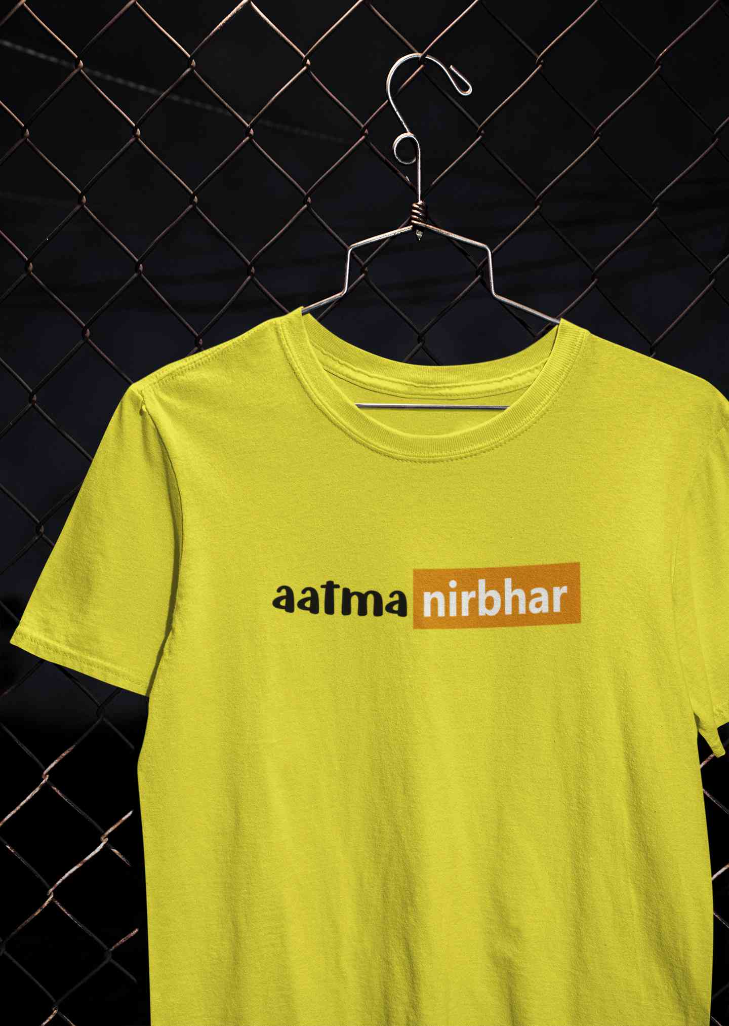 Aatmanirbhar Mens Half Sleeves T-shirt- FunkyTeesClub