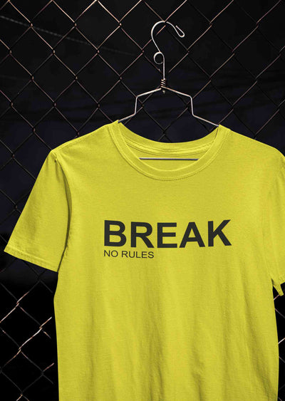 Break No Rules Mens Half Sleeves T-shirt- FunkyTeesClub