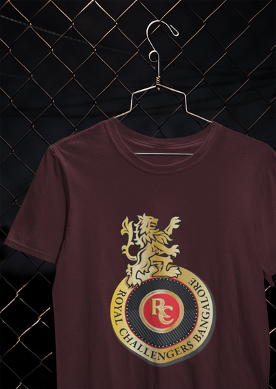 Rcb Logo Mens Half Sleeves T-shirt- FunkyTeesClub