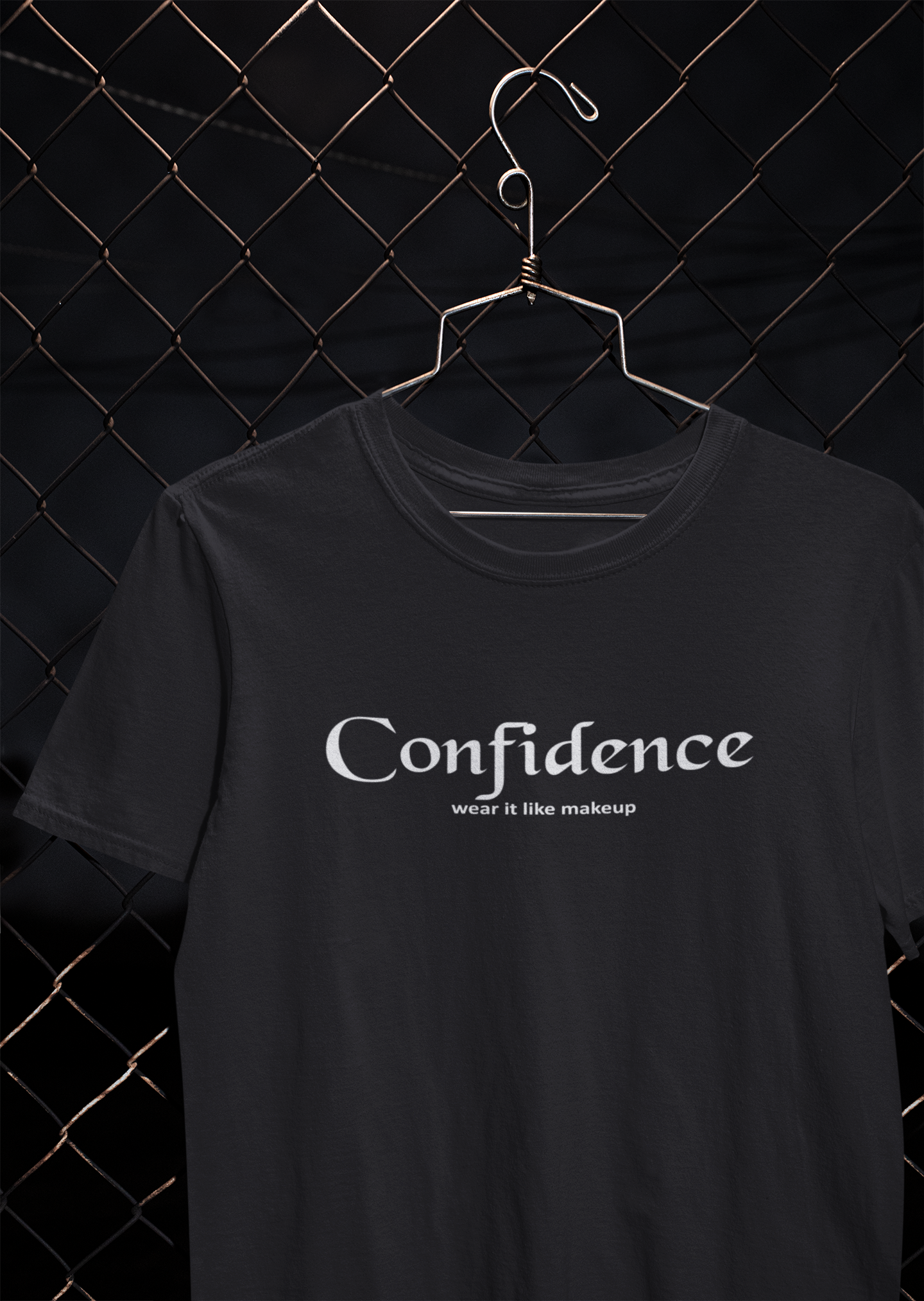 Confidence Wear It Like Makeup Quotes Women Half Sleeves T-shirt- FunkyTeesClub