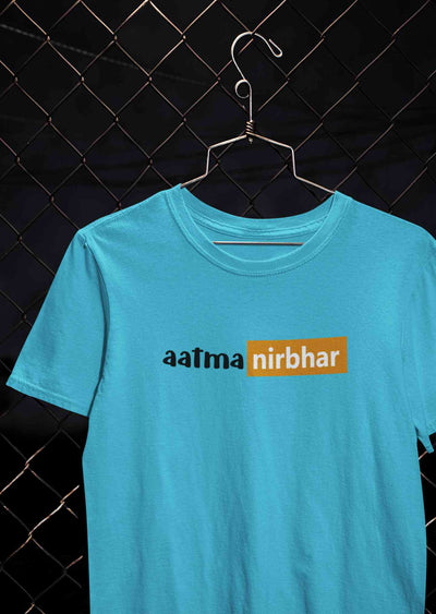 Aatmanirbhar Mens Half Sleeves T-shirt- FunkyTeesClub
