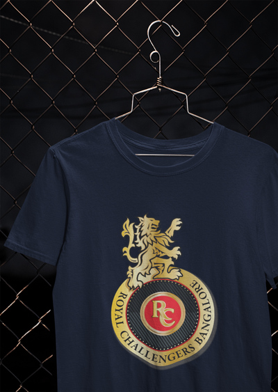 Rcb Logo Mens Half Sleeves T-shirt- FunkyTeesClub