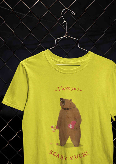I Love You Beary Much Mens Half Sleeves T-shirt- FunkyTeesClub
