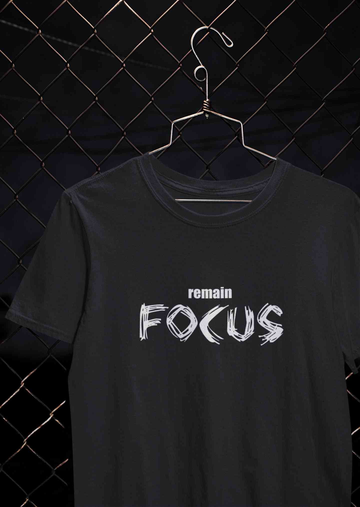 Remain Focus Minimals  Mens Half Sleeves T-shirt- FunkyTeesClub