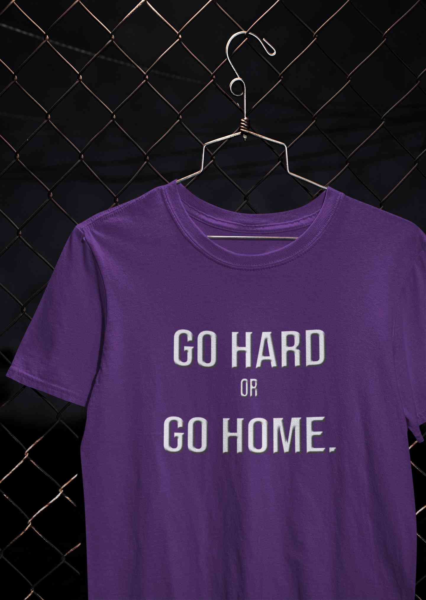Go Hard Or Go Home Typography Mens Half Sleeves T-shirt- FunkyTeesClub
