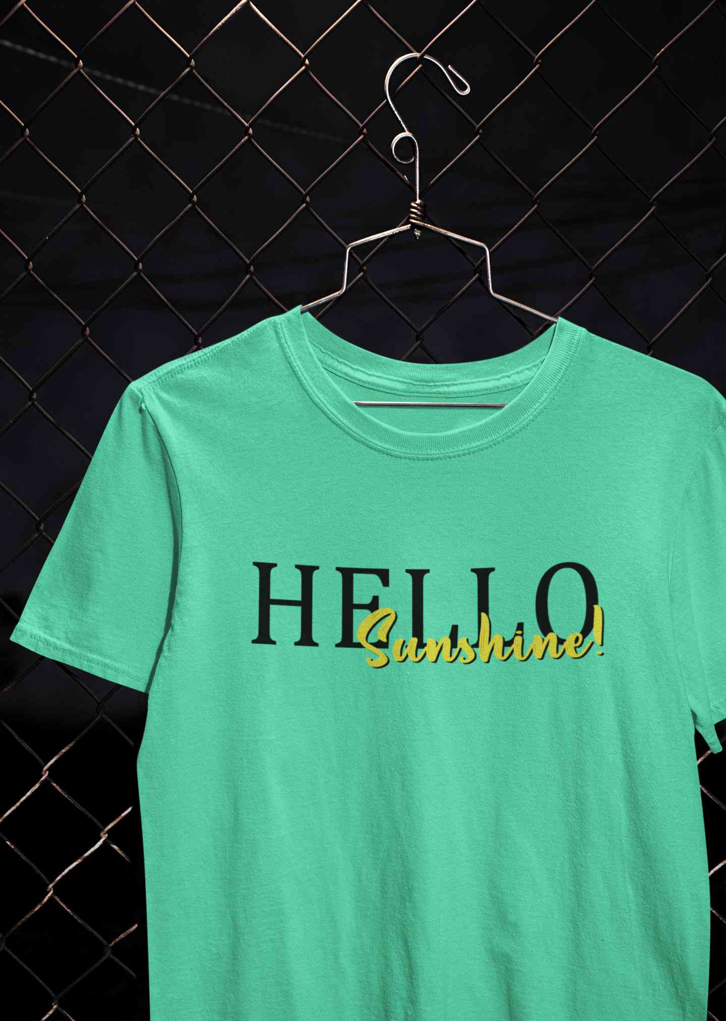 Hello Sunshine Typography Mens Half Sleeves T-shirt- FunkyTeesClub
