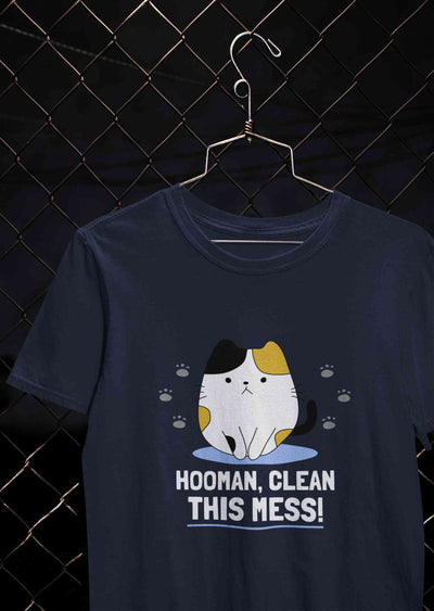 Human Clean This Mess Funny Mens Half Sleeves T-shirt- FunkyTeesClub
