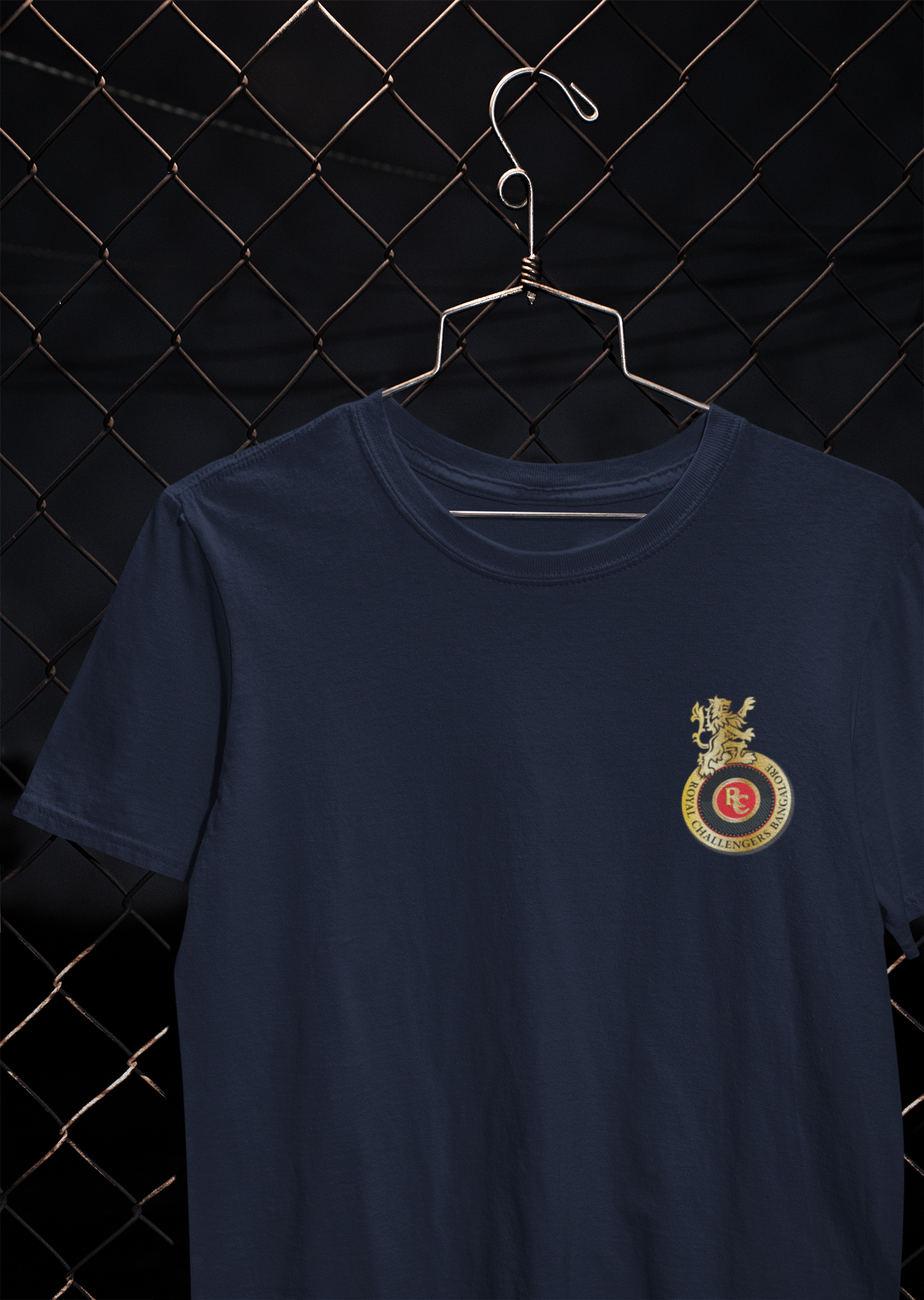 Rcb Logo Side Pocket Mens Half Sleeves T-shirt- FunkyTeesClub