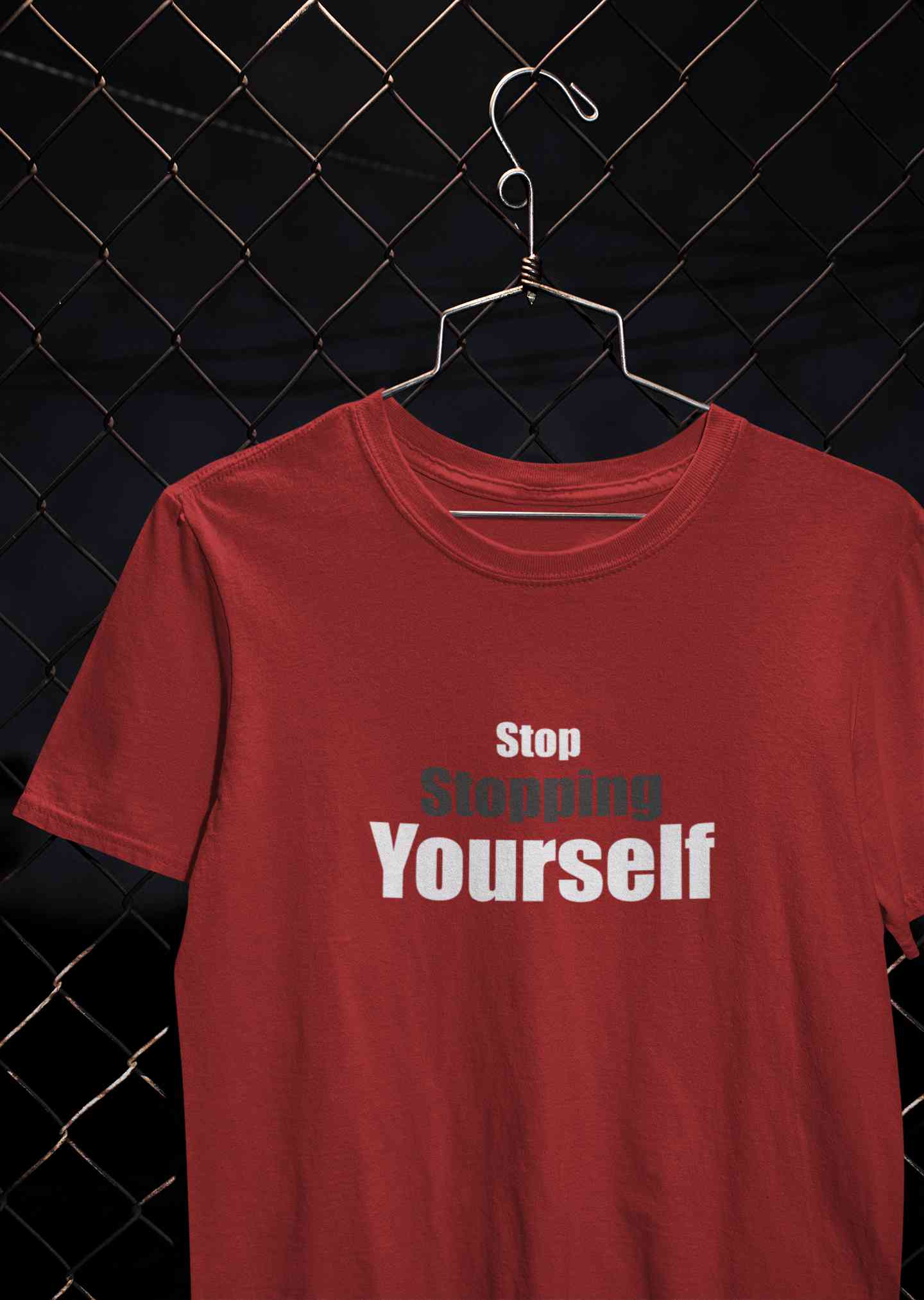 Stop Stopping Yourself Minimals Mens Half Sleeves T-shirt- FunkyTeesClub