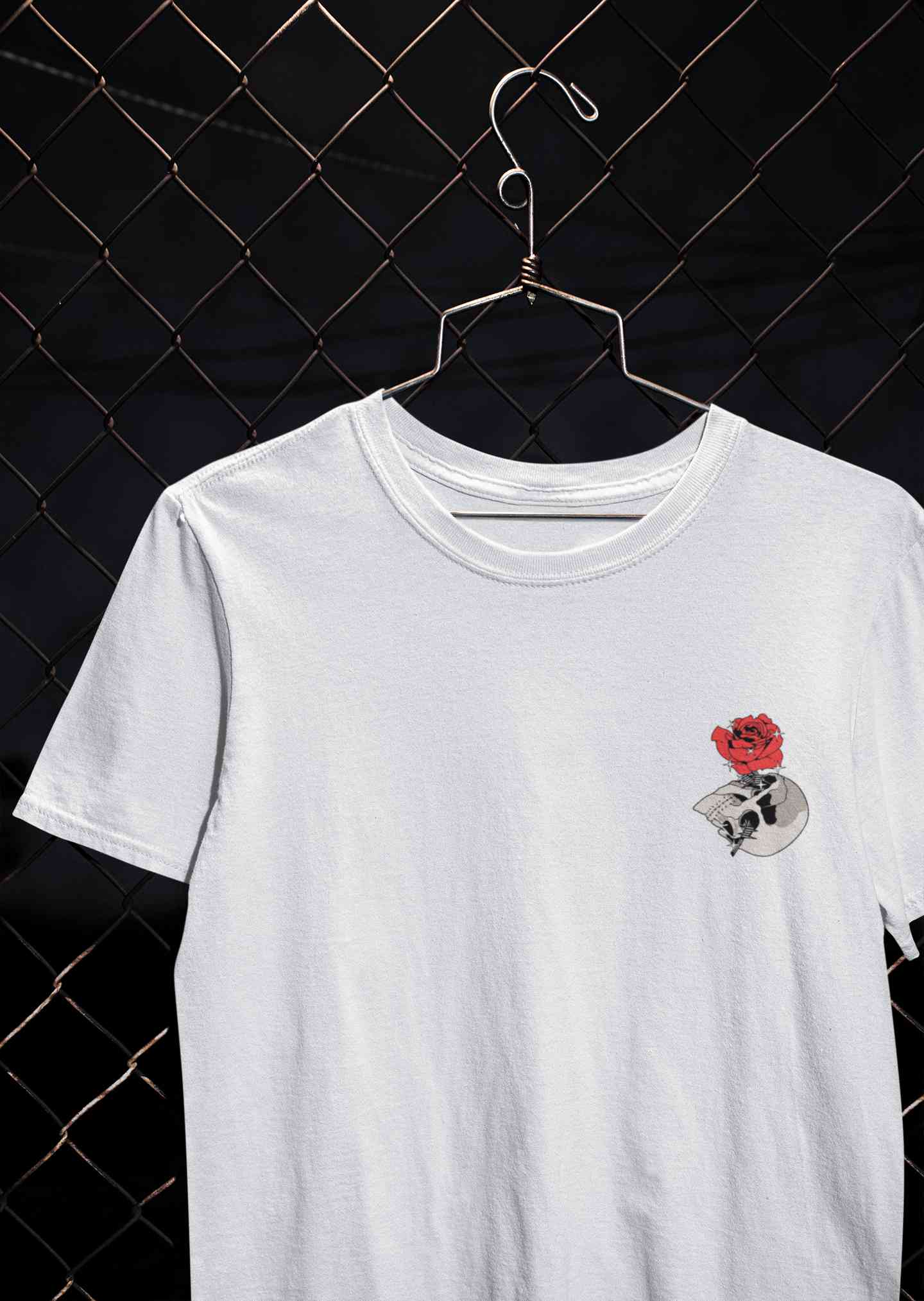 Skull Rose Mens Half Sleeves T-shirt- FunkyTeesClub