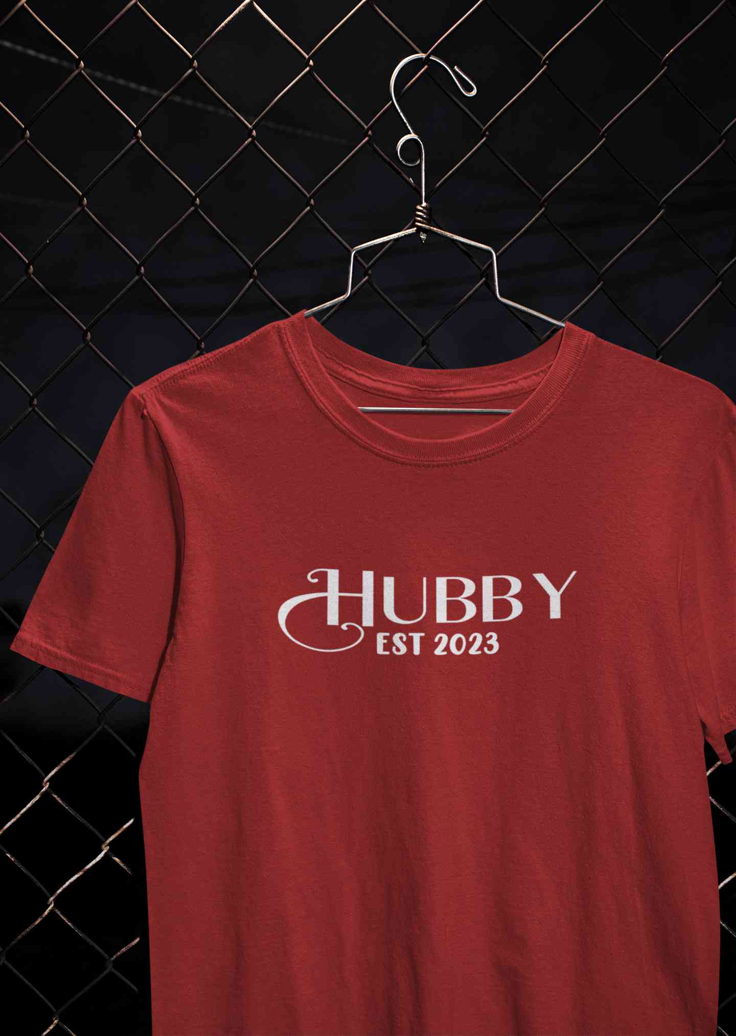 Hubby Wifey Est 2023 Couple Half Sleeves T-Shirts -FunkyTeesClub