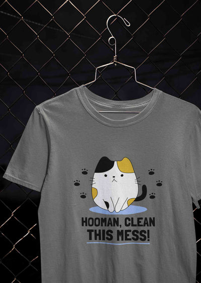Human Clean This Mess Funny Women Half Sleeves T-shirt- FunkyTeesClub