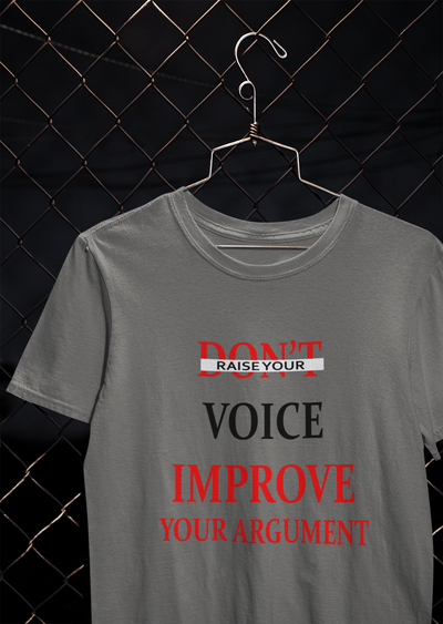 Dont Raise Your Voice Improve Your Argument Lawyer Mens Half Sleeves T-shirt- FunkyTeesClub