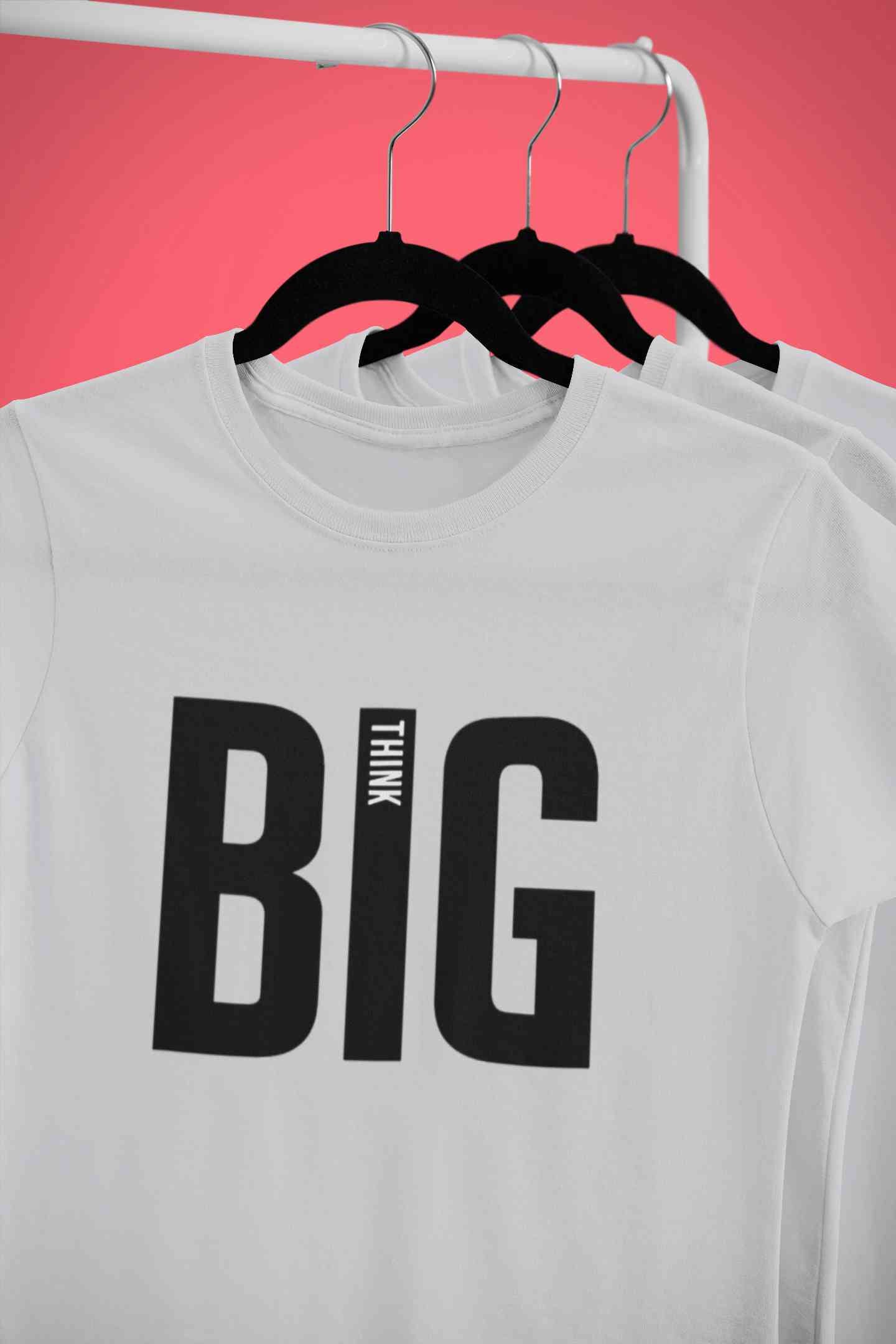 Think Big Mens Half Sleeves T-shirt- FunkyTeesClub