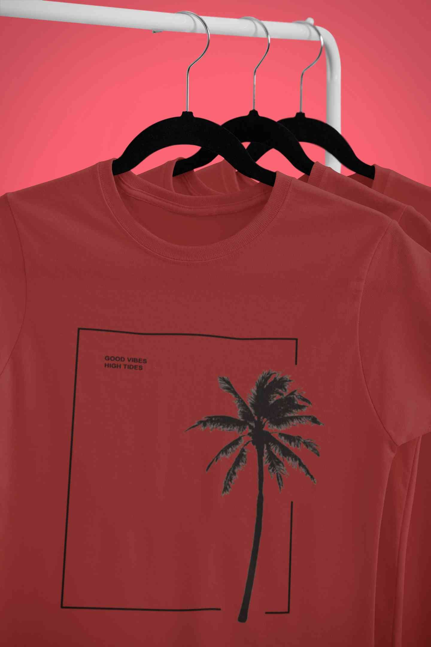 Good Vibes High Tides Women Half Sleeves T-shirt- FunkyTeesClub