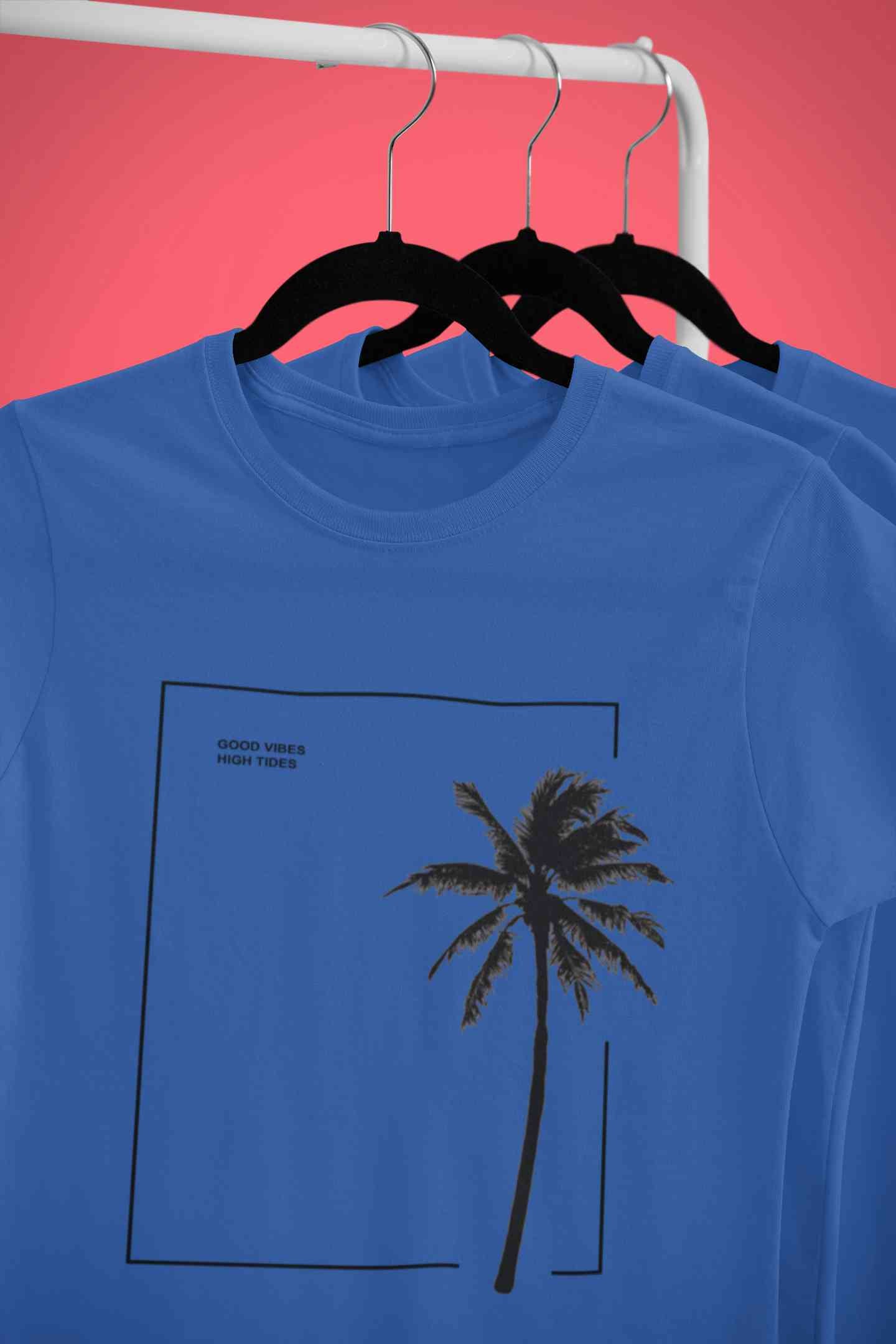 Good Vibes High Tides Women Half Sleeves T-shirt- FunkyTeesClub