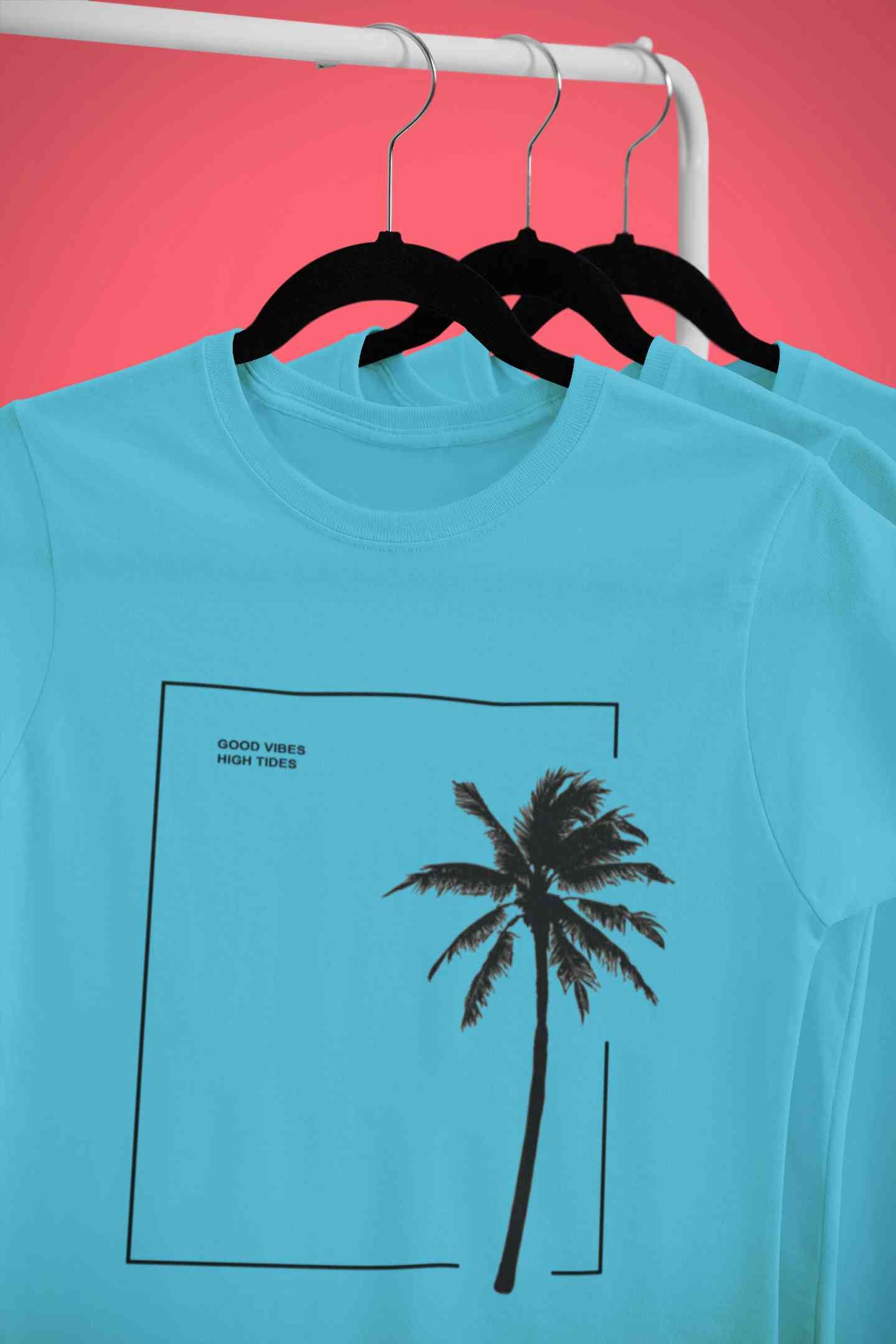 Good Vibes High Tides Women Half Sleeves T-shirt- FunkyTeesClub