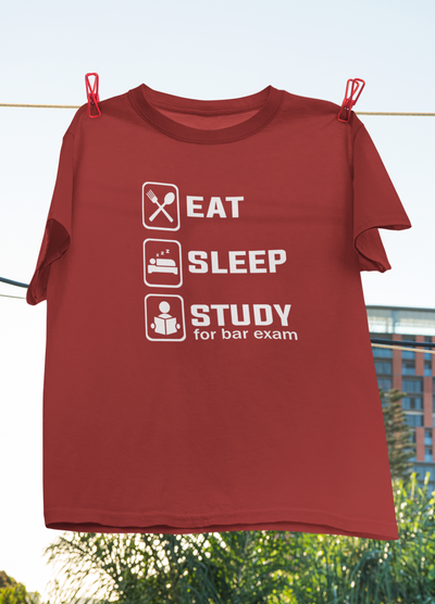 Eat Sleep Study Lawyer Women Half Sleeves T-shirt- FunkyTeesClub