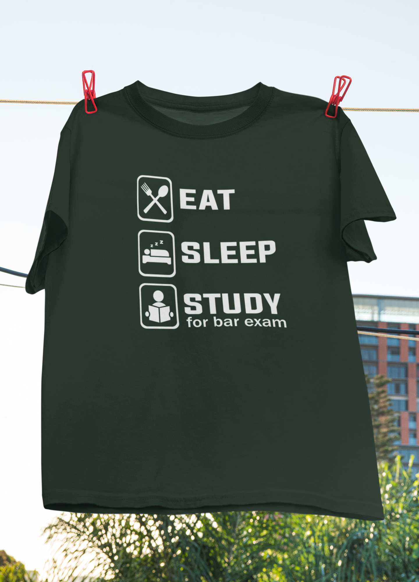 Eat Sleep Study Lawyer Mens Half Sleeves T-shirt- FunkyTeesClub