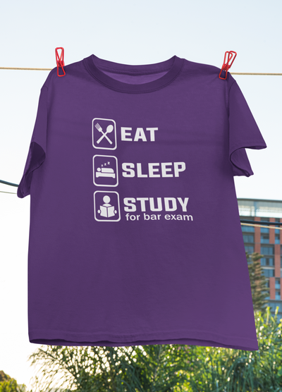 Eat Sleep Study Lawyer Women Half Sleeves T-shirt- FunkyTeesClub