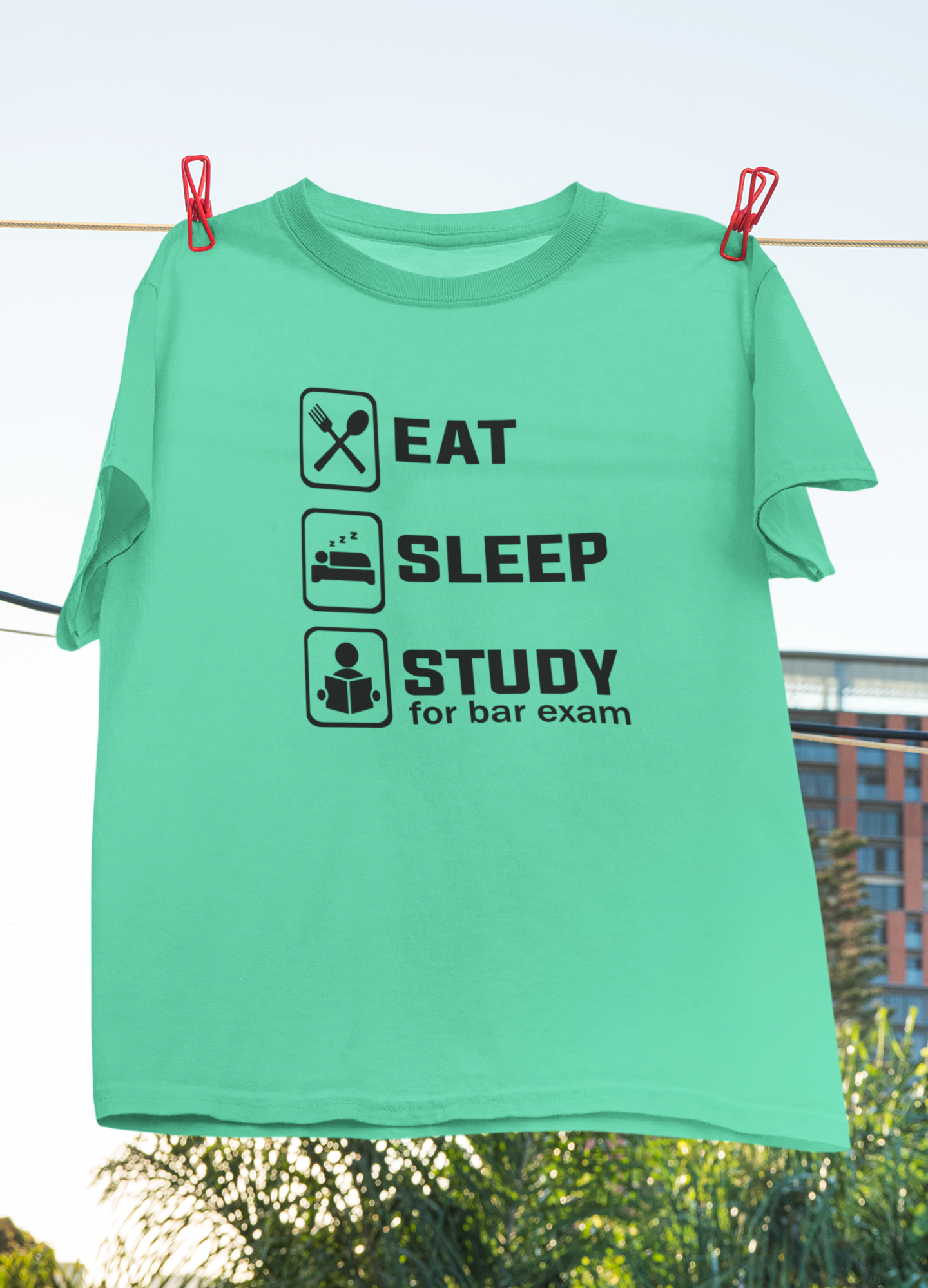 Eat Sleep Study Lawyer Mens Half Sleeves T-shirt- FunkyTeesClub