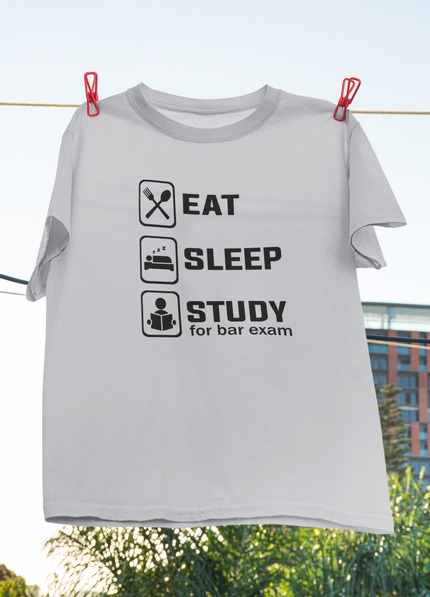 Eat Sleep Study Lawyer Mens Half Sleeves T-shirt- FunkyTeesClub