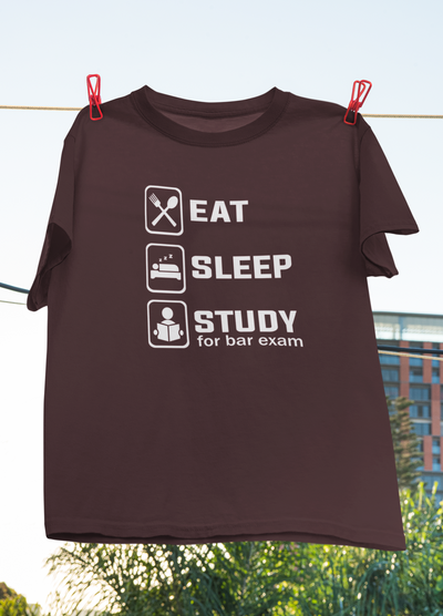 Eat Sleep Study Lawyer Women Half Sleeves T-shirt- FunkyTeesClub