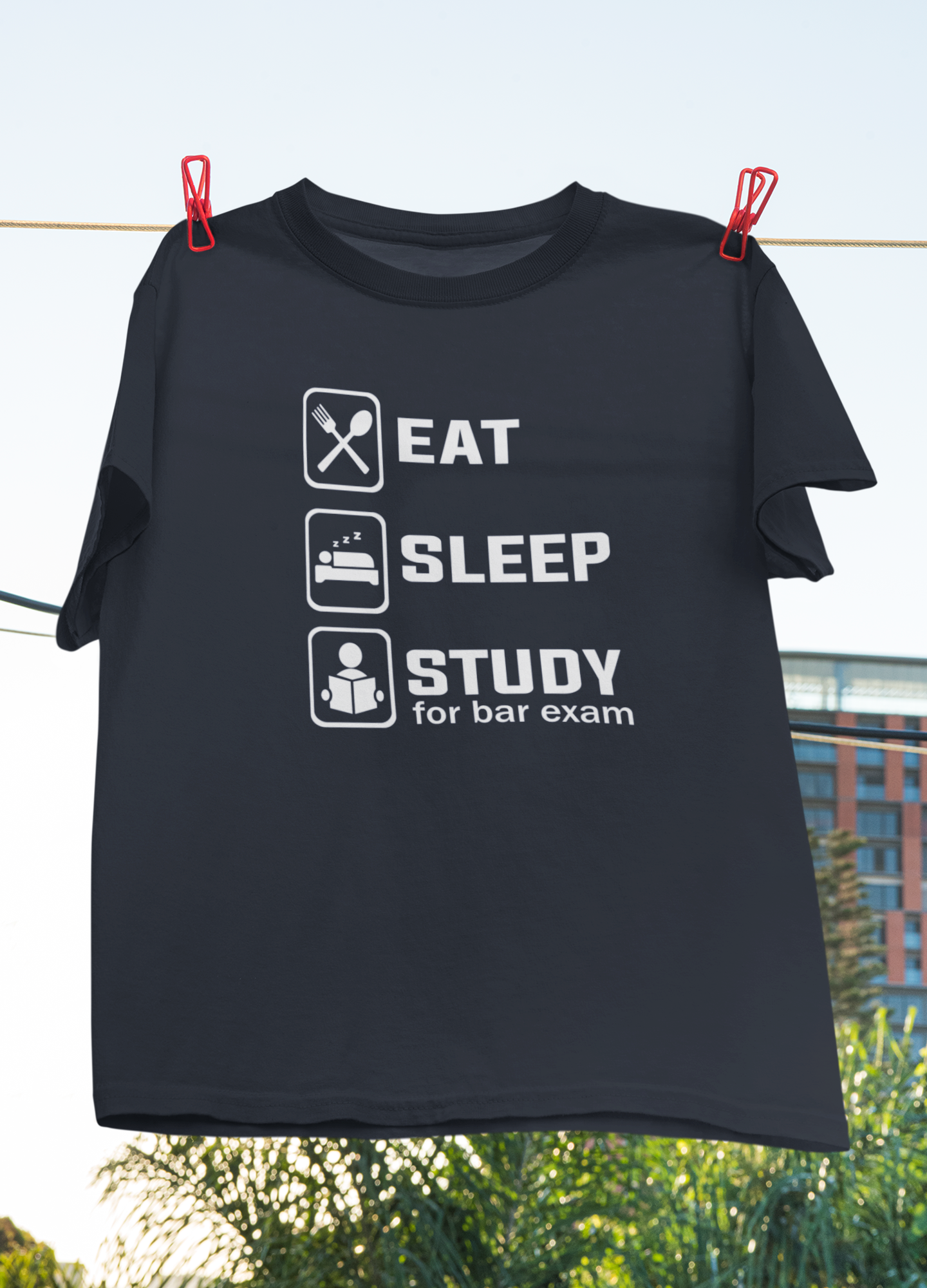 Eat Sleep Study Lawyer Mens Half Sleeves T-shirt- FunkyTeesClub