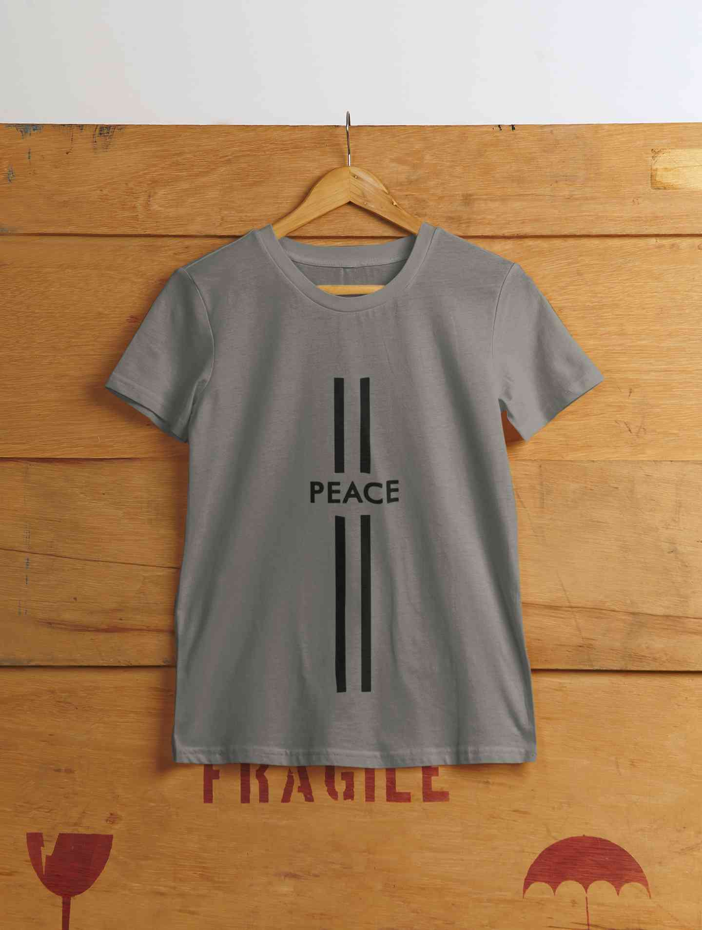 Strip Peace Women Half Sleeves T-shirt- FunkyTeesClub