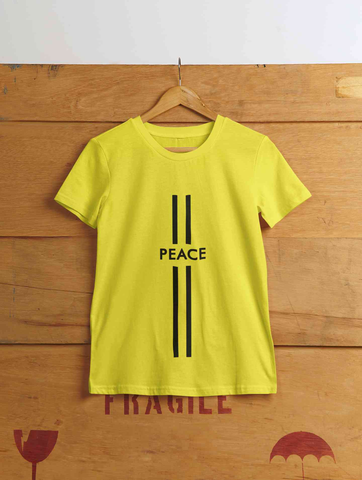 Strip Peace Women Half Sleeves T-shirt- FunkyTeesClub