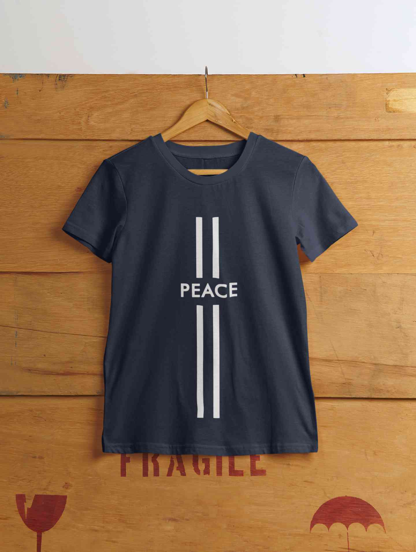 Strip Peace Mens Half Sleeves T-shirt- FunkyTeesClub