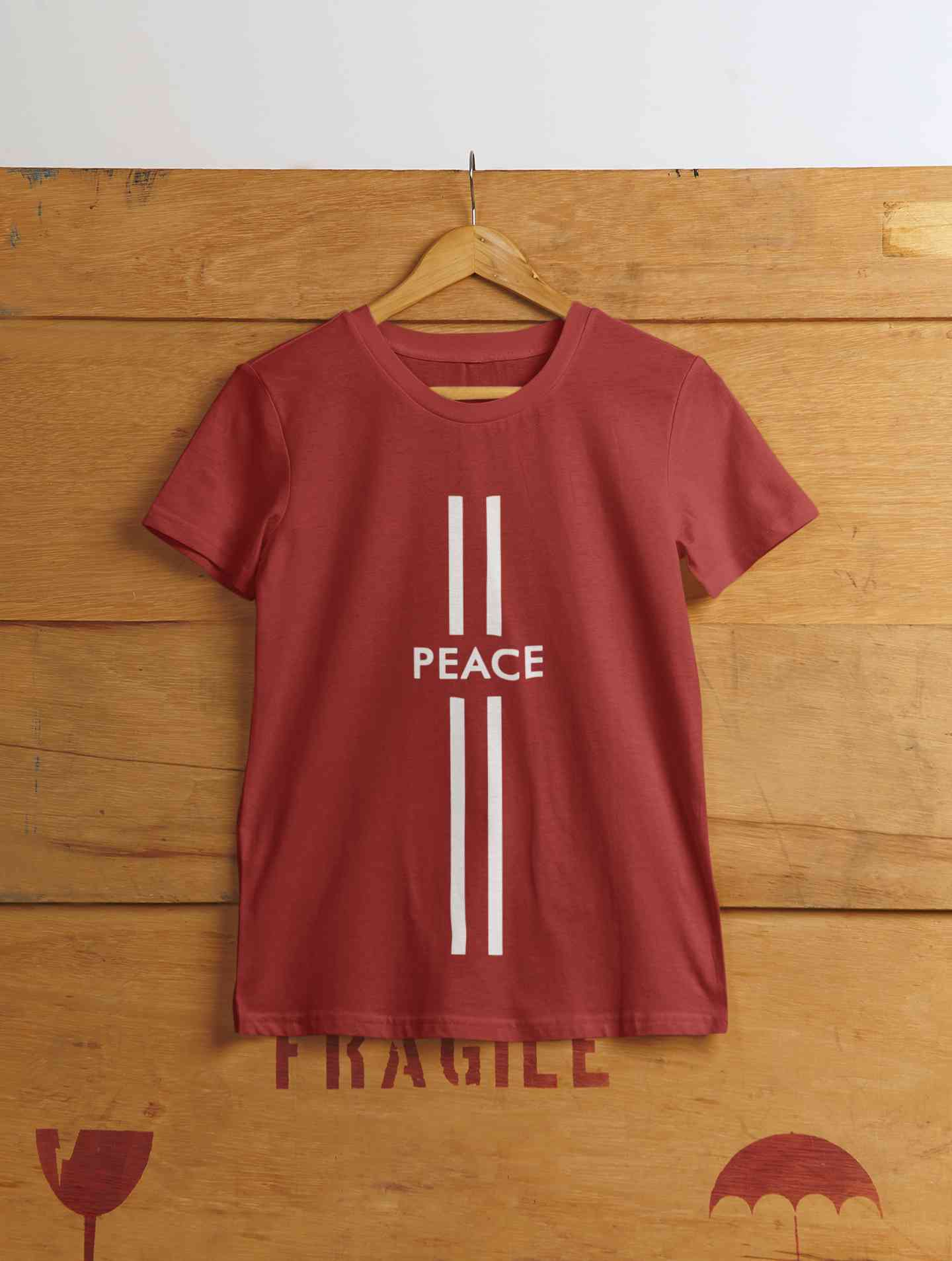 Strip Peace Mens Half Sleeves T-shirt- FunkyTeesClub