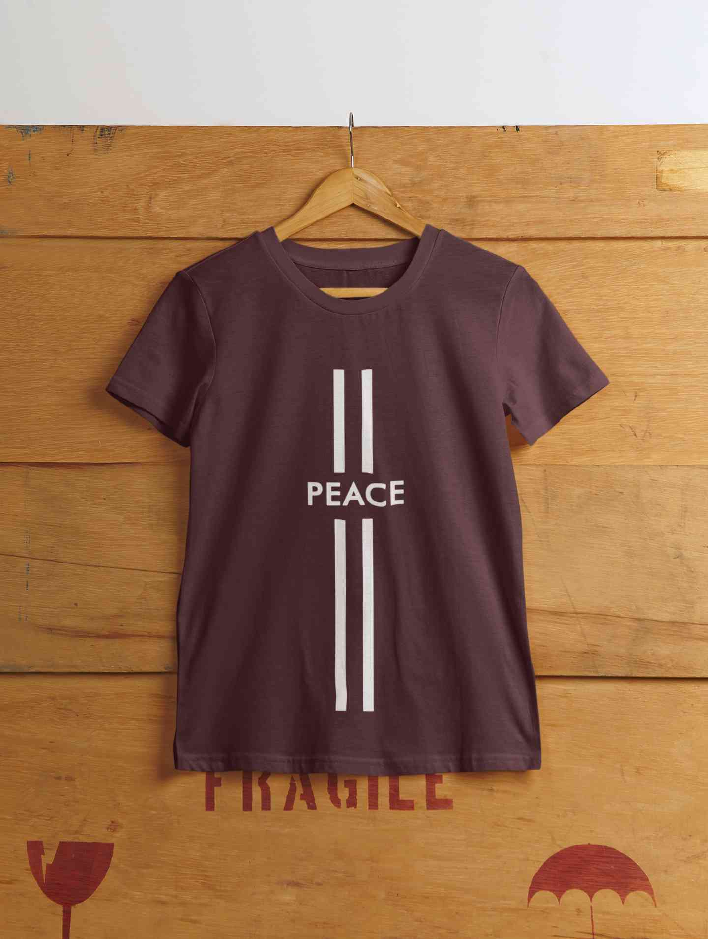 Strip Peace Women Half Sleeves T-shirt- FunkyTeesClub