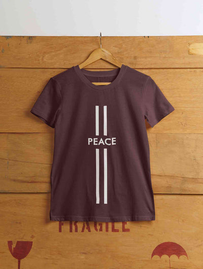 Strip Peace Women Half Sleeves T-shirt- FunkyTeesClub
