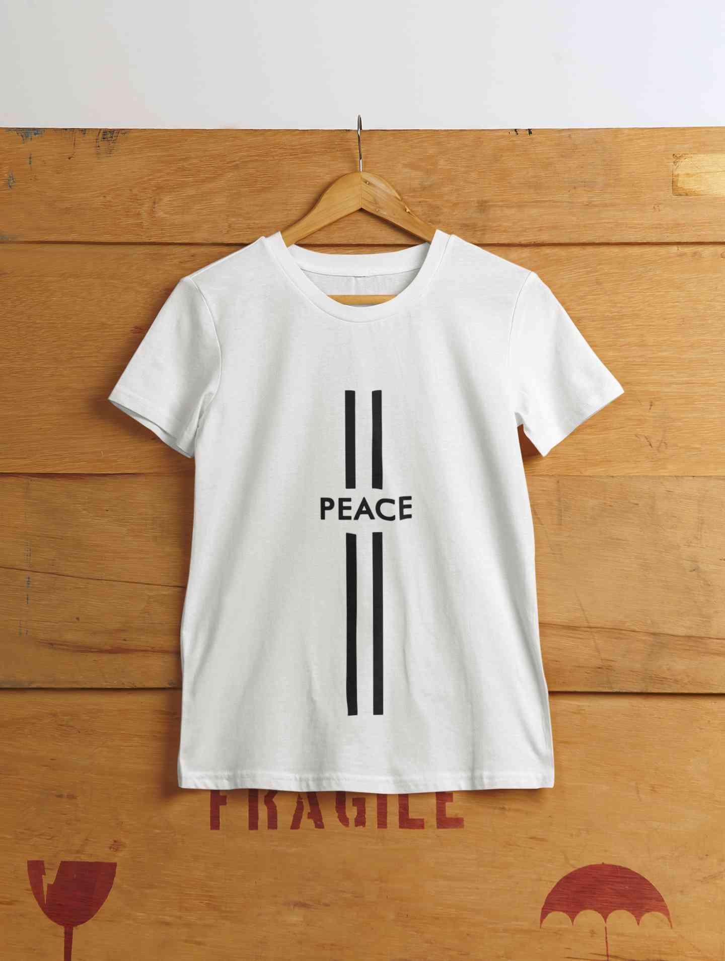 Strip Peace Mens Half Sleeves T-shirt- FunkyTeesClub